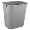 Rubbermaid Commercial 35 gal Rectangular Trash Can, Gray, Open Top, Plastic FG295500GRAY